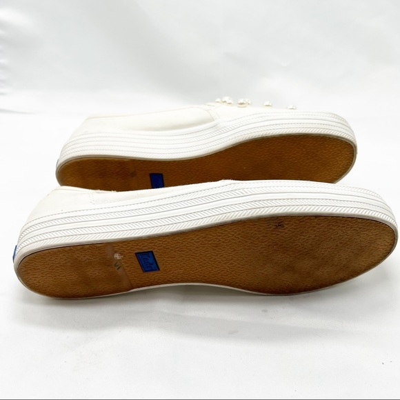 🎃Keds x Kate Spade Triple Decker Bridal Wedding Pearl Slip On Slides size 8.5 - Picture 10 of 11